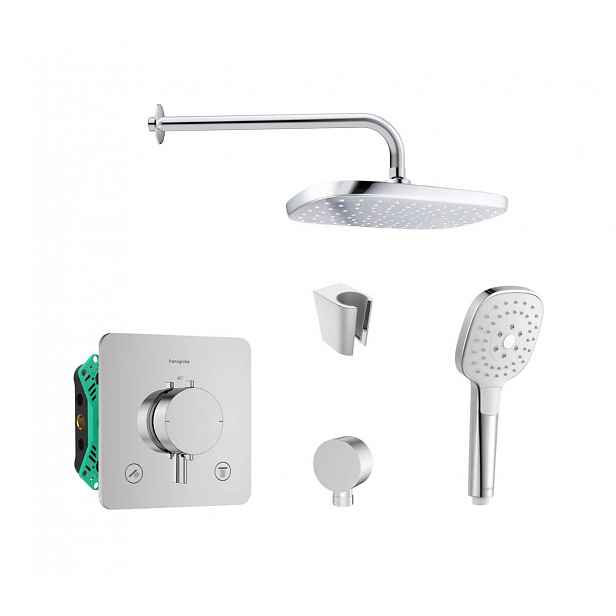 SANITINO - Sprchový set s termostatem a tělesem pod omítku Hansgrohe, příslušenství kielle, chrom SANI21HKK016