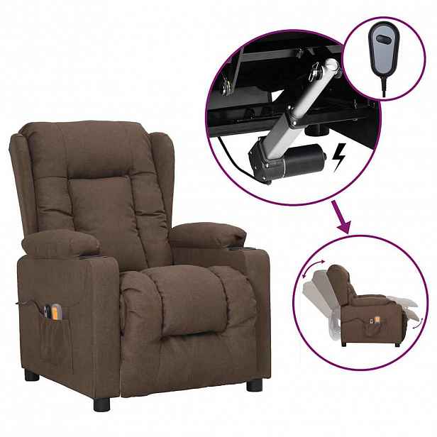 vidaXL Elektrické masážní křeslo taupe textil