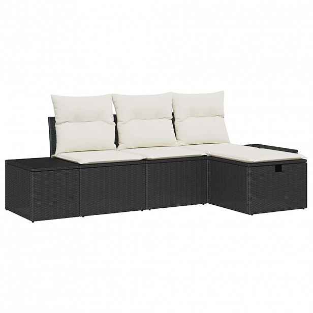 vidaXL Set pohovek 4 ks polyratan