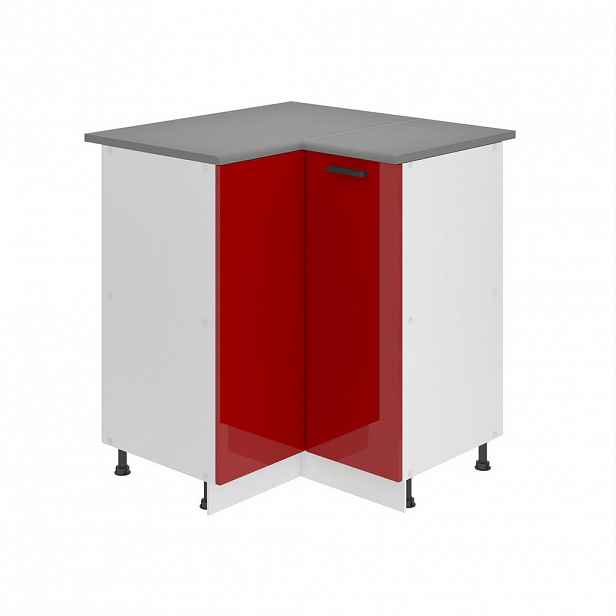 B BELINI GROUP KUCHYŇSKÁ SPODNÍ SKŘÍŇKA 90 cm SNP s pracovní deskou, Červená lesklá