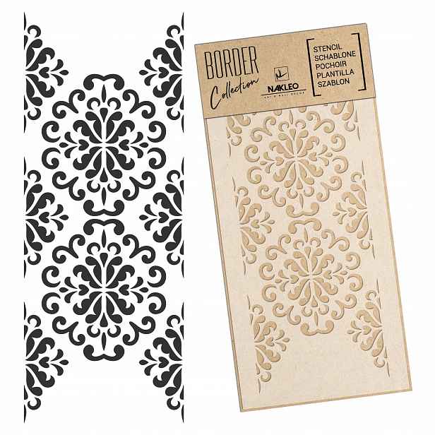 Malířská šablona Bordiura Opakovaně Použitelný 45x95 cm Border Ornament Adamaszek