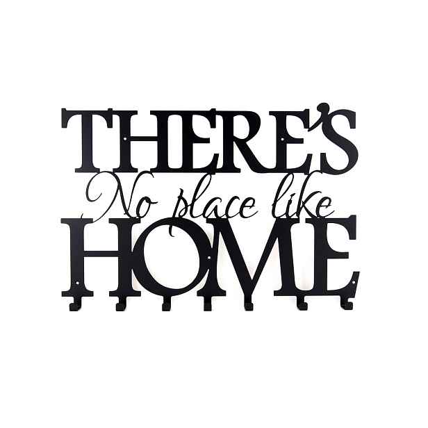 Nástěnný věšák na oblečení a klíče do předsíně There is no place like home