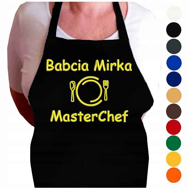 Zástěra pro babičku s jménem MasterChef dárek ke Dni babiček nápis babička