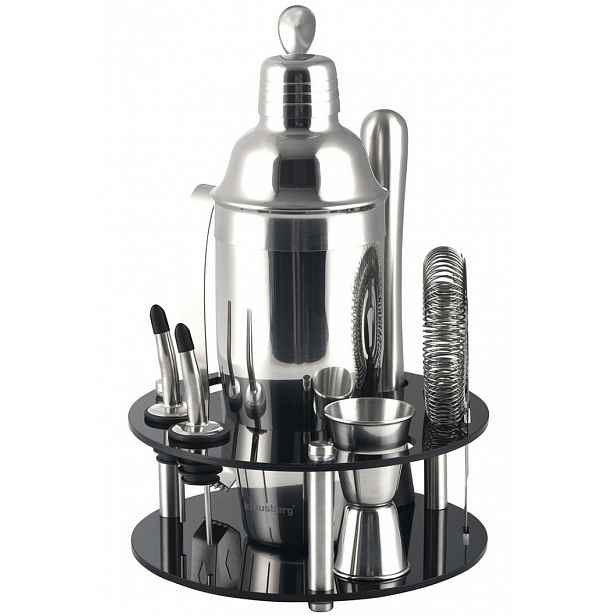 Barmanská sada na nápoje 9 ks Shaker 720 ml Stojan, nálevka, Odměrka