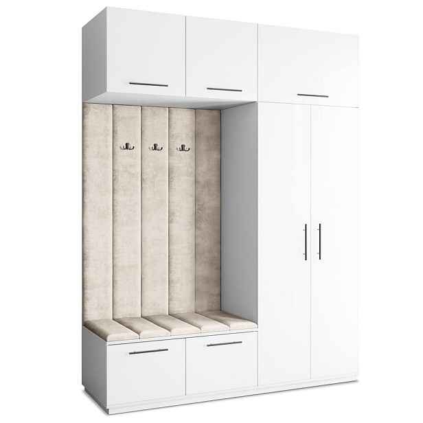 MASSENO MODERNÍ PŘEDSÍŇOVÁ SKŘÍŇ REMA, 180/240/60 cm, bílá
