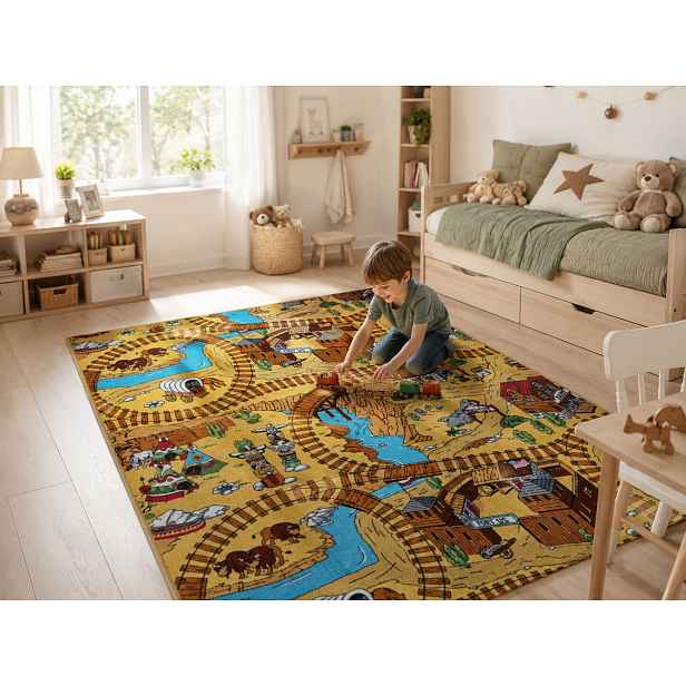 Dětský kusový koberec Western, 200x300, vícebarevná, dětský pokoj, AladinWorld Expres