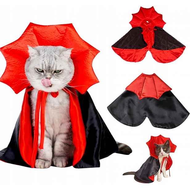 Halloweenský Kostým Pro Psa Kočku Pláštěnka Upíra Oblečení Zvíře Cosplay