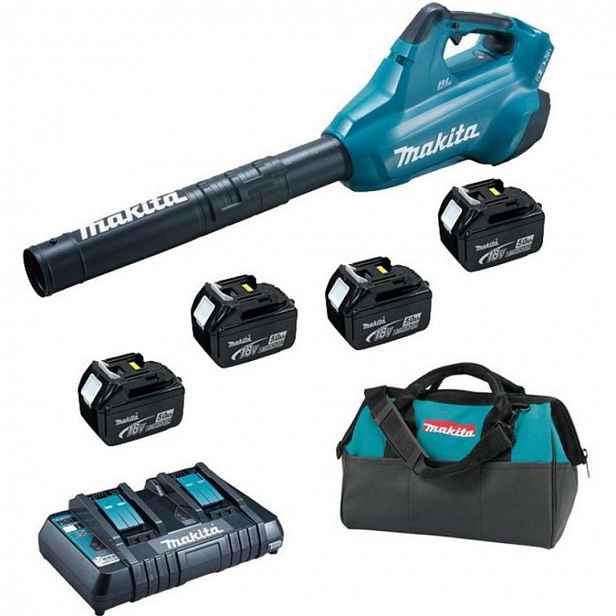 Makita - 18V AKU fukar na listí, 4x aku 5,0 Ah LXT, nabíječka DUB362PT4X