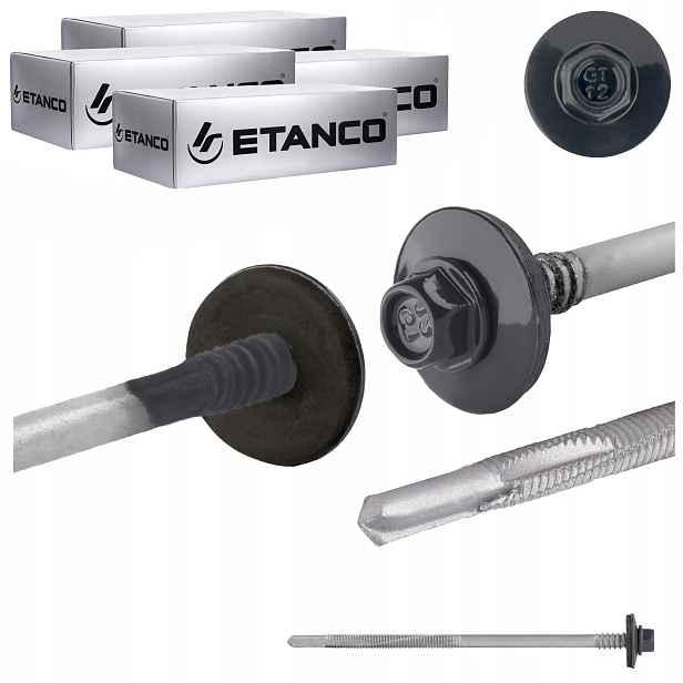 Šrouby do sendvičové desky 130 mm Ral 7016 400 ks pro kov Etanco GTR12
