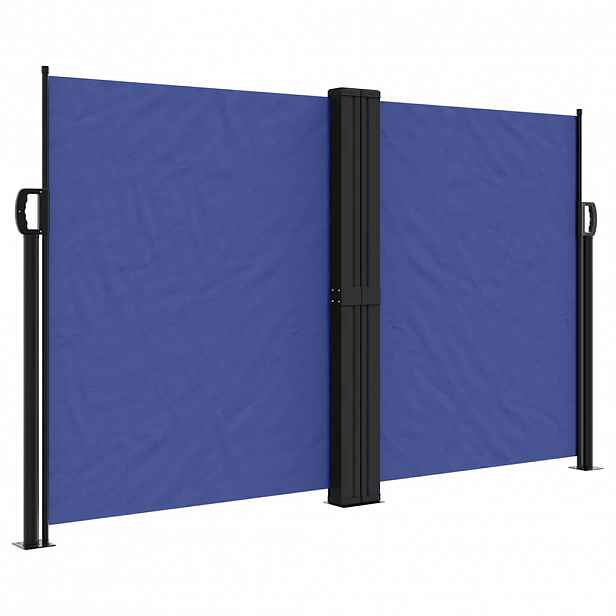 vidaXL Zatahovací boční markýza modrá 140 x 600 cm