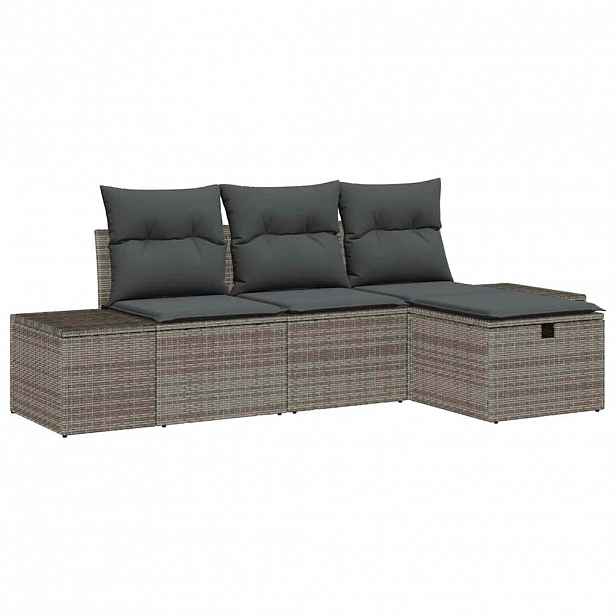 vidaXL Set pohovek 4 ks polyratan