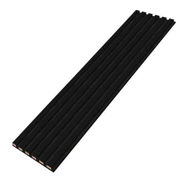 Designový akustický panel - černá - 28 cm - 6 lamel