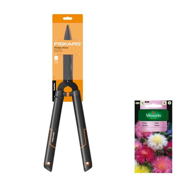 Fiskars Singlesteep HS22 Nůžky na živý plot pro stříhání keřů +dárek semena