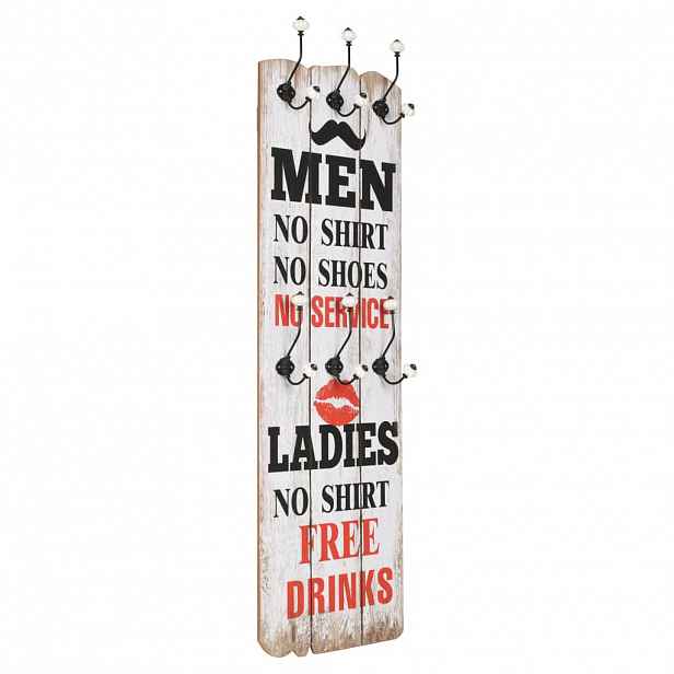vidaXL Nástěnný věšák na kabáty MEN LADIES s 6 háčky 120 x 40 cm