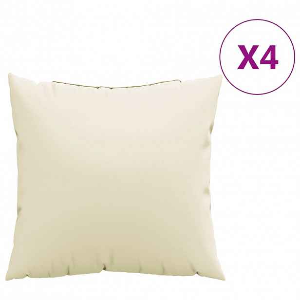 vidaXL Polštáře na pohovku 4 ks krémové 40 x 40 cm textil