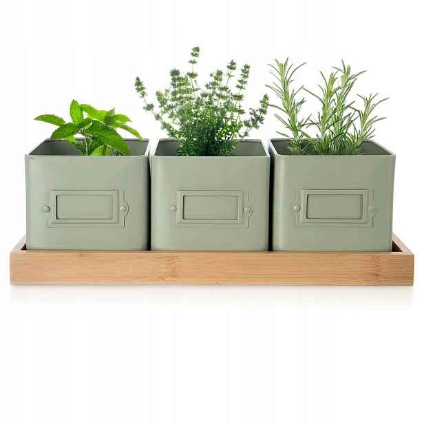 Obal Na Květináč na květináč a bylinky na podstavci Greenish 4 ks.