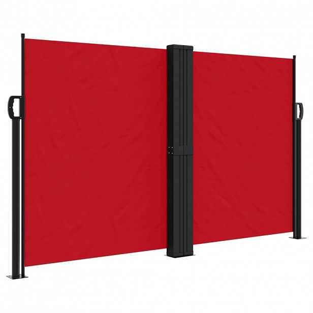 vidaXL Zatahovací boční markýza červená 140 x 600 cm