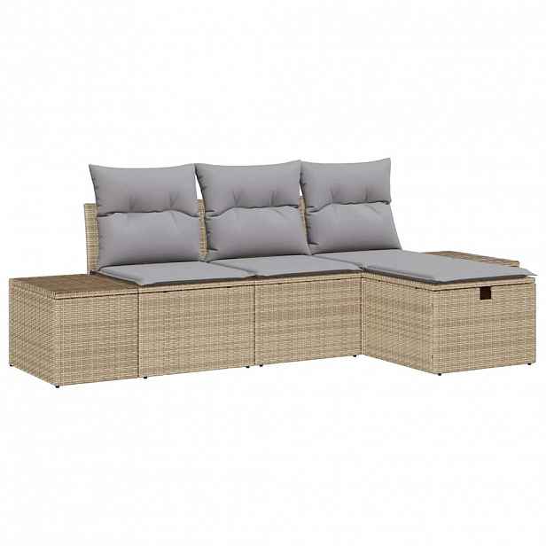 vidaXL Set pohovek 4 ks polyratan