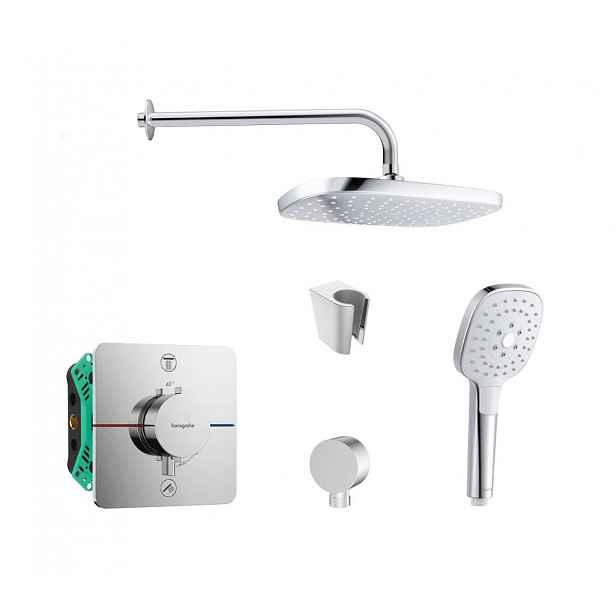 SANITINO - Sprchový set s termostatem a tělesem pod omítku Hansgrohe, příslušenství kielle, chrom SANI21HKK024
