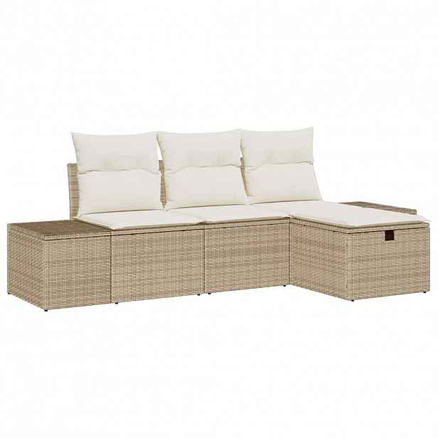 vidaXL Set pohovek 4 ks polyratan