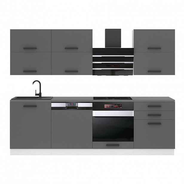 B BELINI GROUP KUCHYŇSKÁ LINKA Madison 240 cm, s pracovními deskami, Stříbrná matná