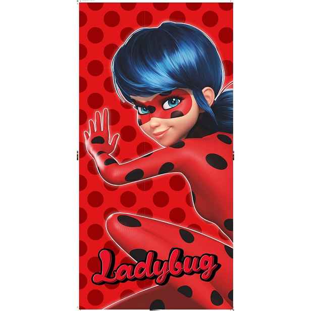 Červená bavlněná dětská osuška 70x140 cm Miraculous – Jerry Fabrics
