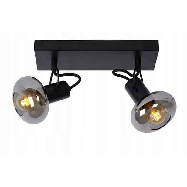 Reflektorová lampa Lucide Madee E14 2x25W Sklo Černá-Transparentní