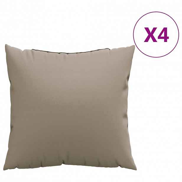 vidaXL Polštáře na pohovku 4 ks taupe 40 x 40 cm textil