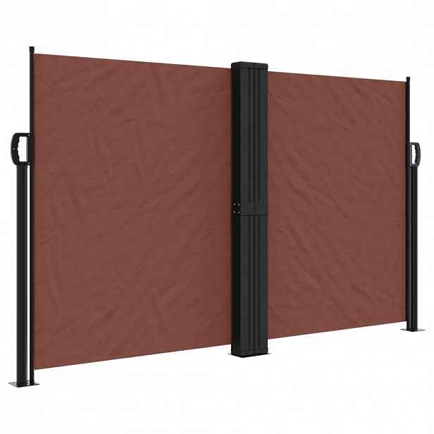 vidaXL Zatahovací boční markýza hnědá 140 x 600 cm