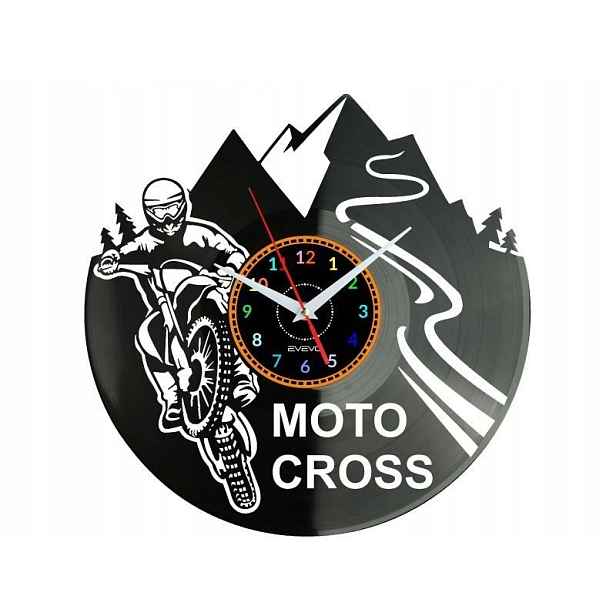 Motokros Dárek Originální dekorace do domu Hodiny z vinylové desky
