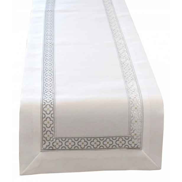 Běhoun Bílý 35X140 Elegantní Květiny Do Obývacího Pokoje, Dekorativní