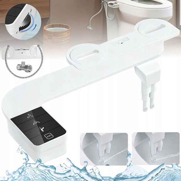 Bidet Se Záchodovým Prkénkem Tryska S Dvojitou Tryskou, Nastavitelná Bidetová Vložka