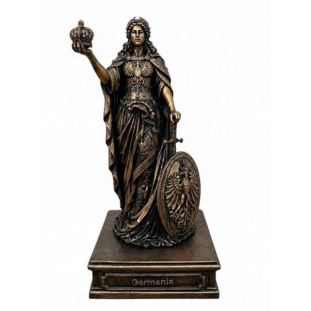Soška Germania 24 cm bronzová bohyně Germánie historická figurka