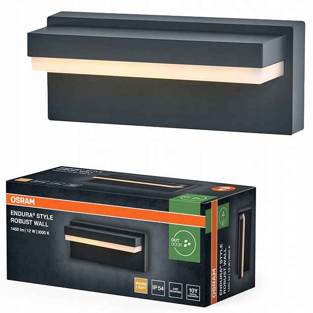 Zahradní nástěnné svítidlo Led venkovní fasádní lampa 12W 1000lm 3000K IP54
