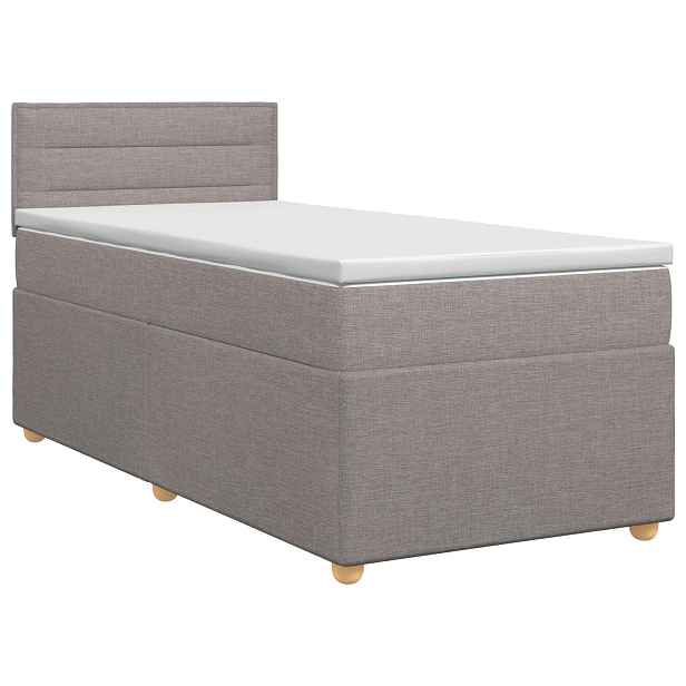 vidaXL Postel boxspring s matrací s čelo Taupe 90 x 200 cm Textil
