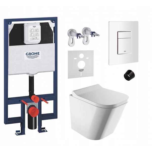 7v1 Podomítkový Wc set s podstavcem Grohe Slim Wc mísa Rim Omnires tlačítko