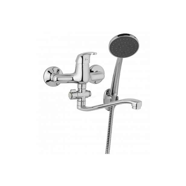 JB Sanitary Slim A10 37 21 umyvadlová a sprchová nástěnná baterie 150 mm s příslušenstvím - otočný přepínač