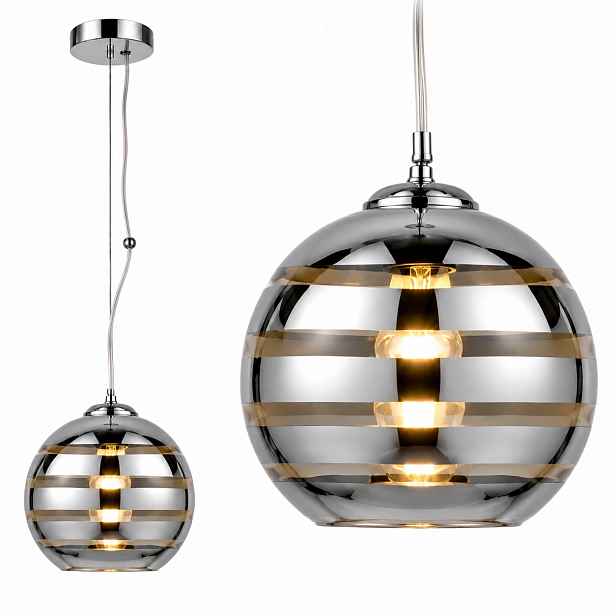 Skleněná závěsná stropní lampa Led kula 30 cm