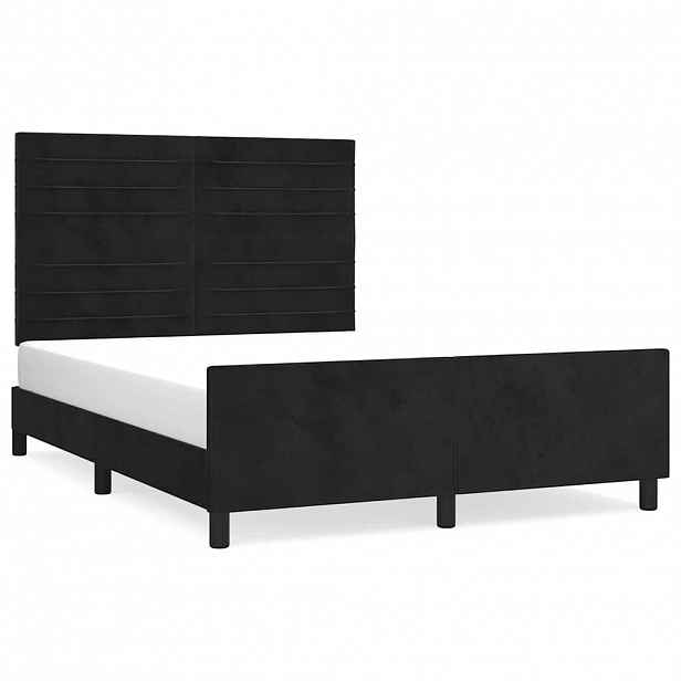 vidaXL Rám postele bez matrace černý 140 x 200 cm samet