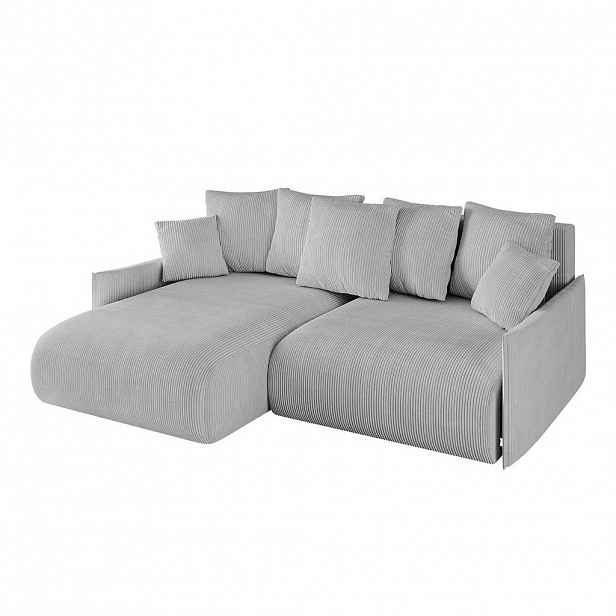 ALTDECOR ROHOVÁ SEDACÍ SOUPRAVA s otomanem vlevo ONESK-L -v1 216x177x72 šedá manšestr