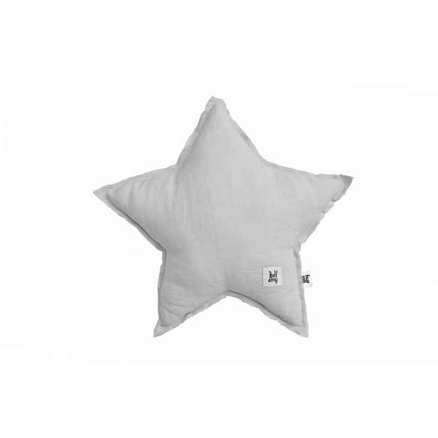 Bellamy Lněný dekorační polštářek STAR STONE GRAY