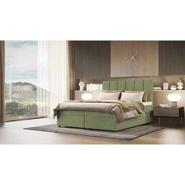 Kontinentální postel DELTA 4 - 140x200, světle zelená
