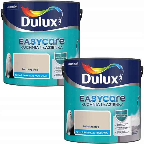 Set Dulux Easycare 2x2,5L Kuchyň A Koupelna Barva Matná Béžová Pled 5L