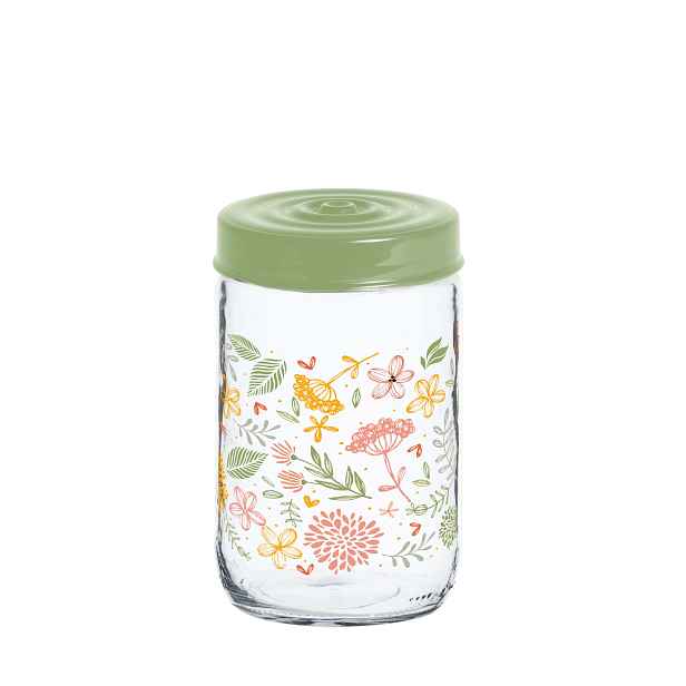 Skleněná dóza s víčkem TORO 660ml botanica
