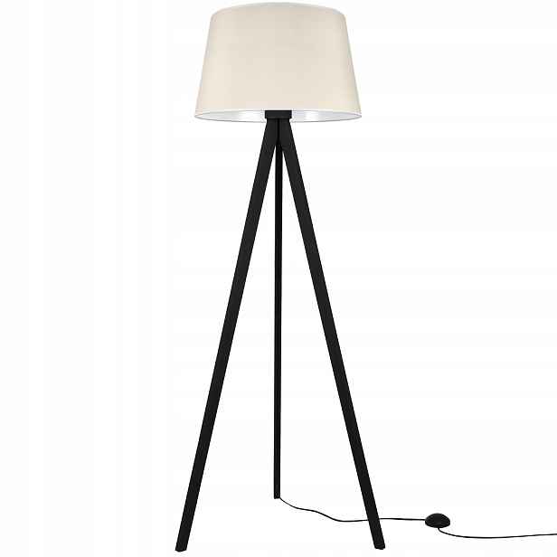 Stojací Podlahová Lampa Trojnožka S Stínítkem Do Ložnice Obývacího Pokoje, Krémová Pl
