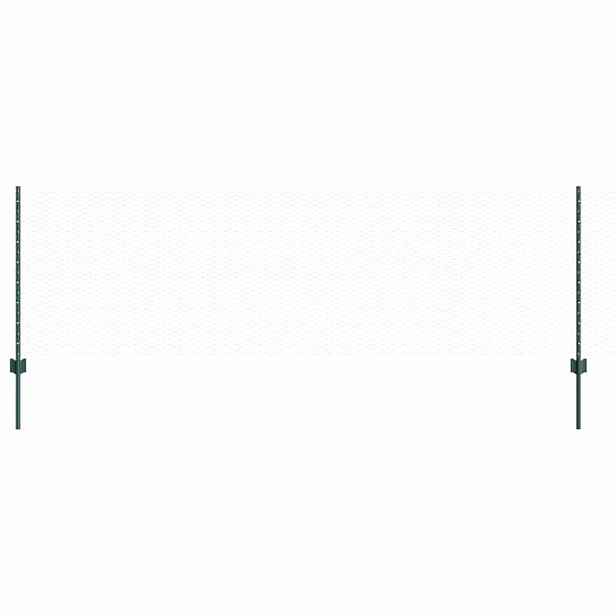 vidaXL Hexagonální plot s podpěrou 50 x 0,8 m Ocel potažená PVC Zelená