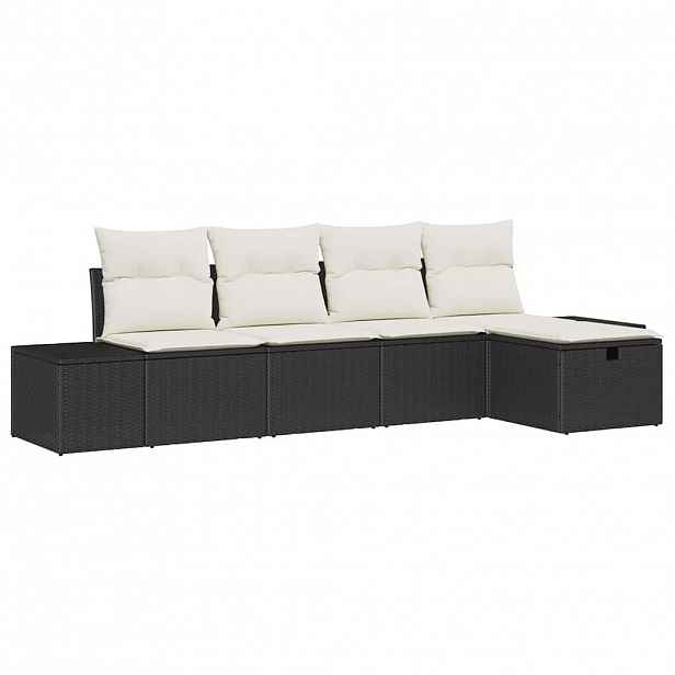 vidaXL Set pohovek 5 ks polyratan