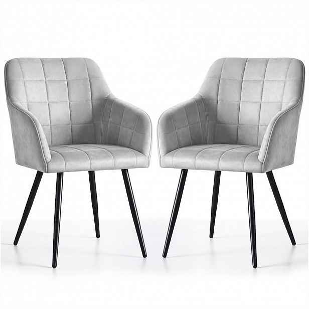 RAUMHIRSCH FURNITURE ČALOUNĚNÁ ŽIDLE, sada 2 ks, kovové nohy světle šedé, černé 54/82/58