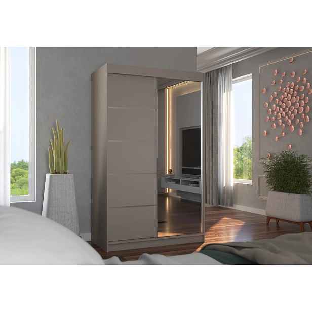 Šatní skříň se zrcadlem 120 cm EABRIS - kašmírová