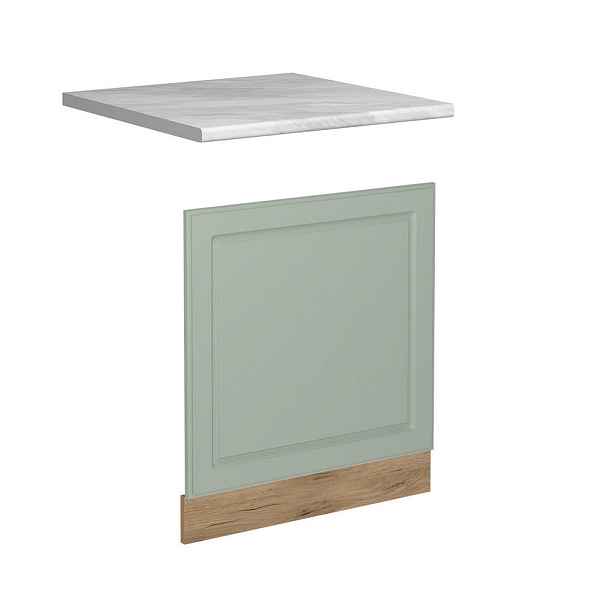 Vicco PŘEDNÍ PANEL R-Line, Mint venkovský dům/Zlatý mocný dub, 60 cm pracovná doska Mramor